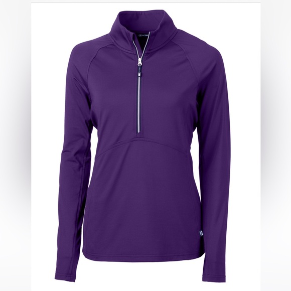 Cutter & Buck Tops - Cutter & Buck Adapt Recycled Half Zip Pullover size small college purple